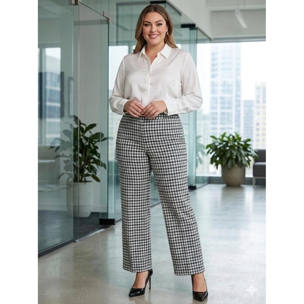 Talbots Tweed Dress Pants Womens 16 Gray Wool Lined Winter Career Work - Picture 1 of 11
